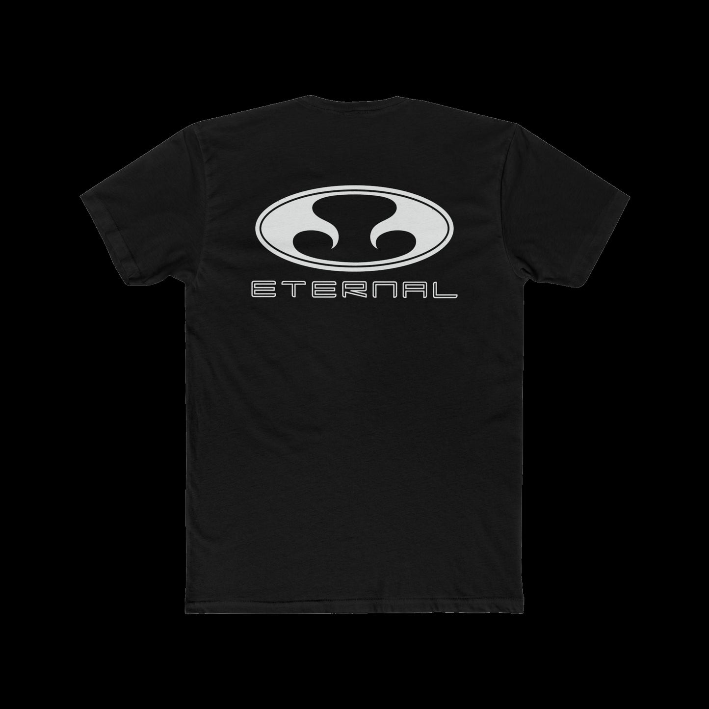 Eternal Respray Classic Soft Logo Tee in Black with White Oval Logo on Back (Back)