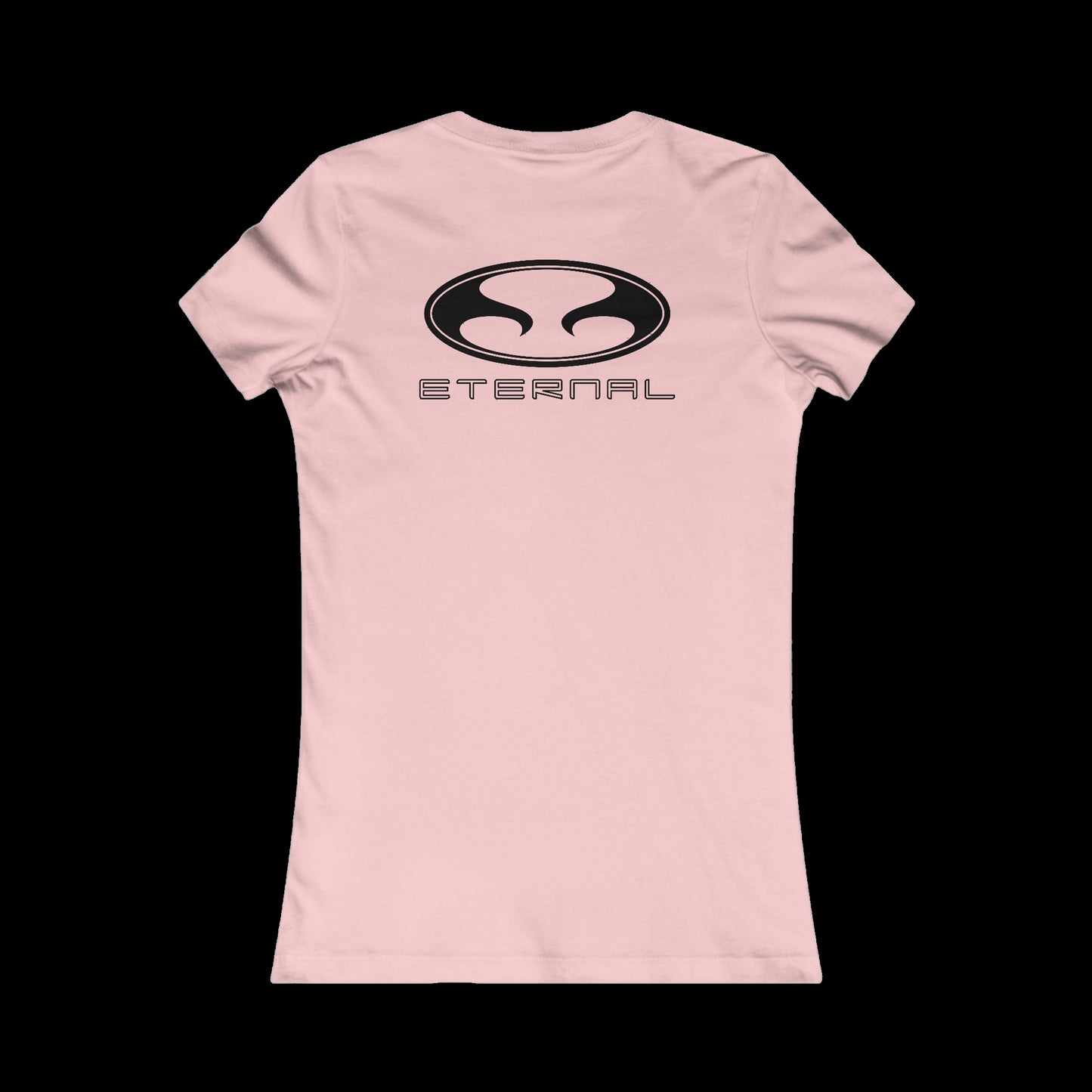 Eternal Classic Baby Doll Tee in Rose with Black Oval Eternal Logo (Back)