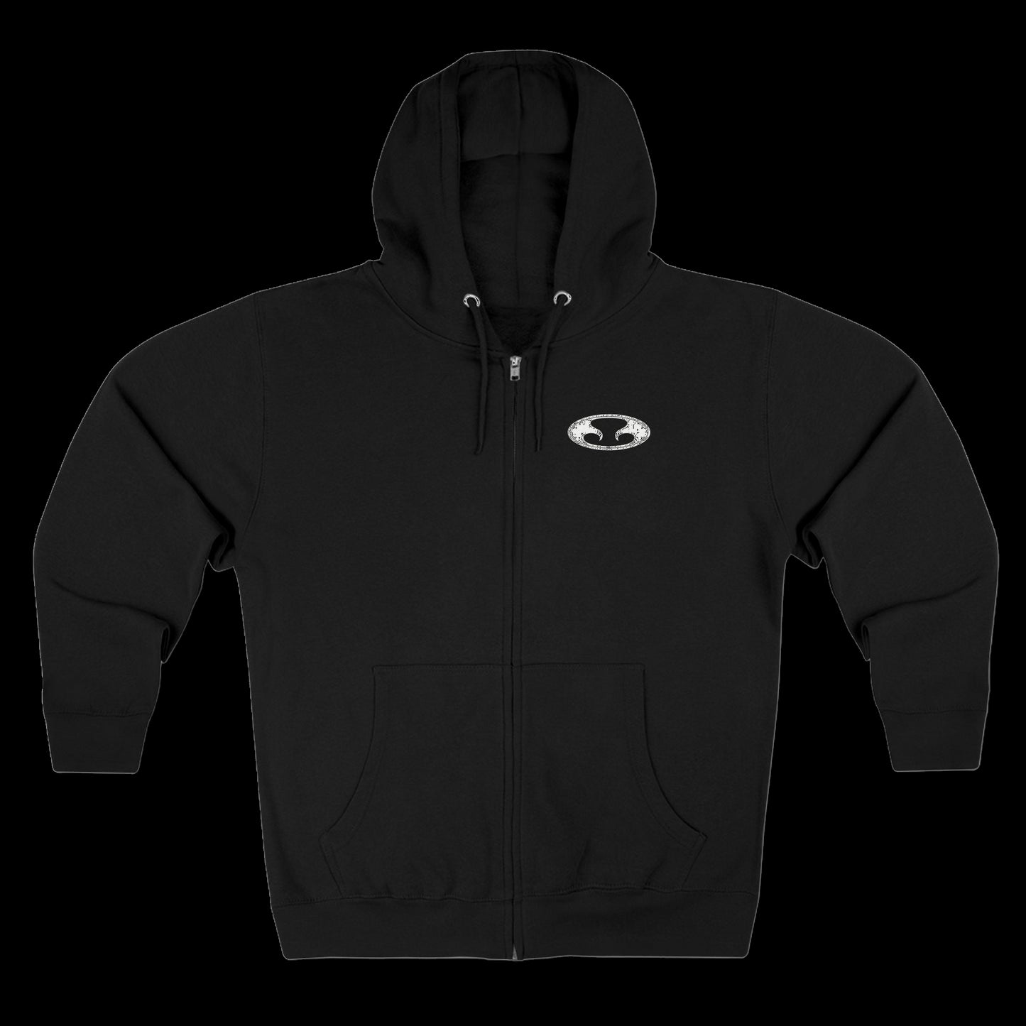 Eternal Surfridge Heavyweight Hoodie in Black with White Oval Eternal Logo on Left Chest