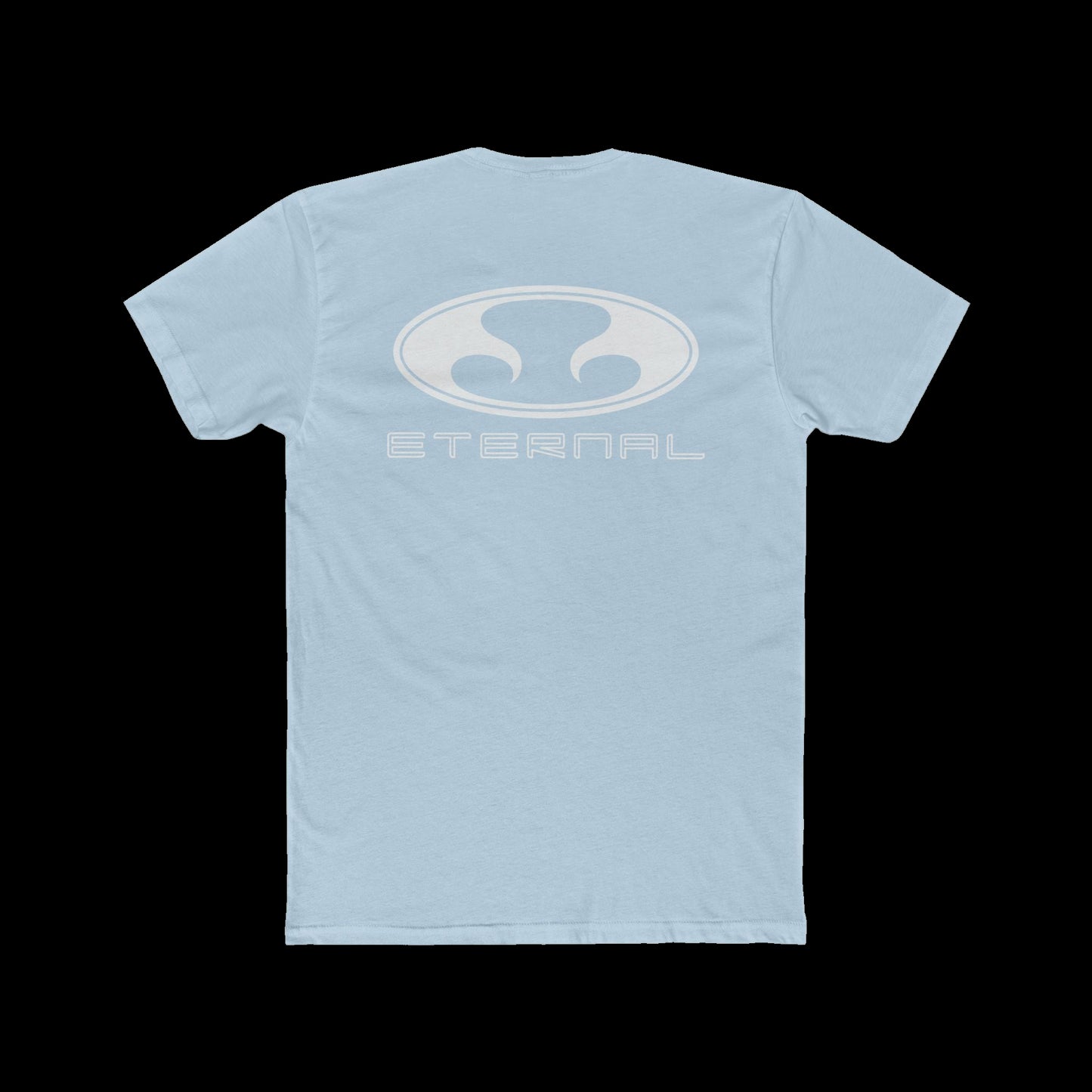 Eternal Respray Classic Soft Logo Tee in Sky Blue with White Oval Logo on Back (Back)