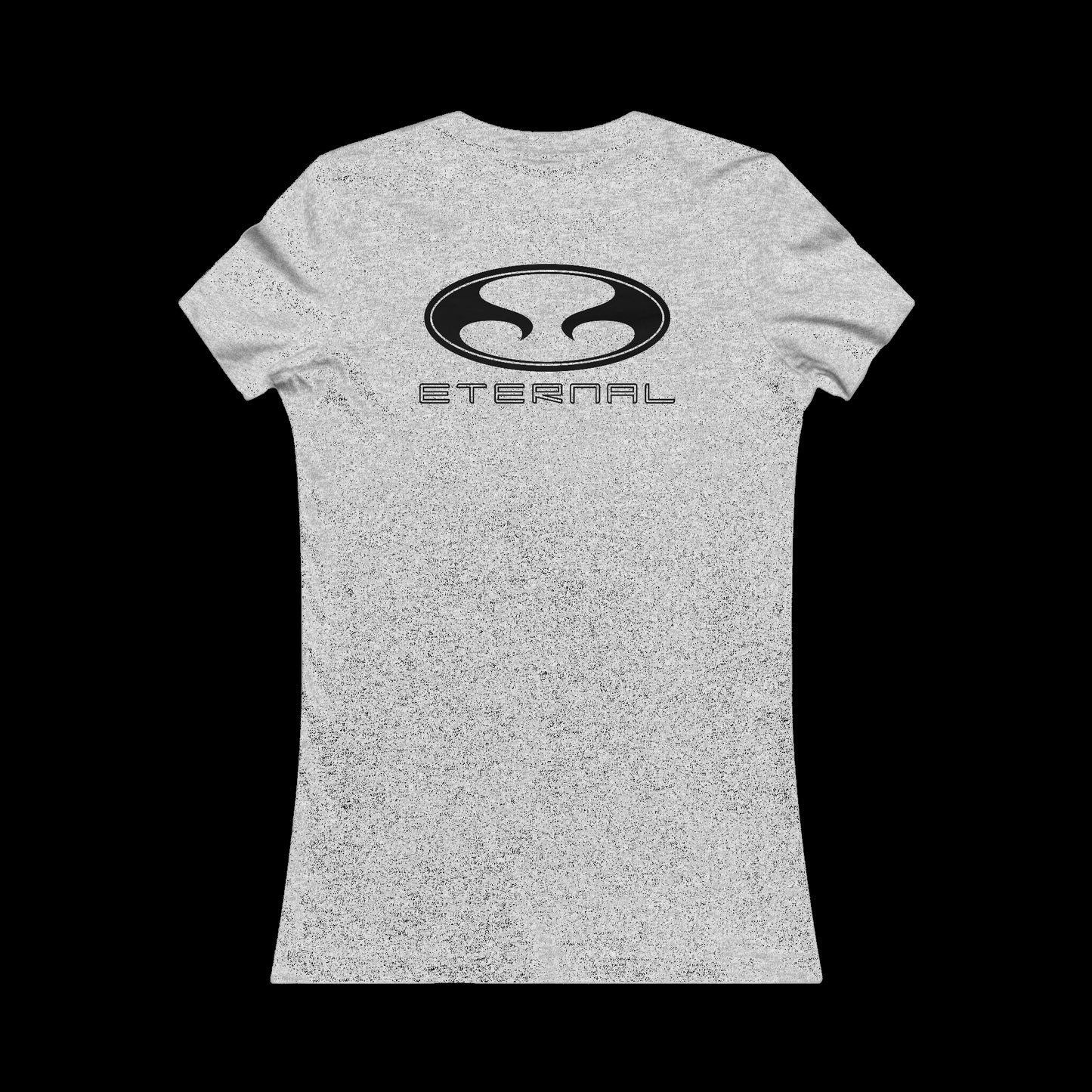 Eternal Classic Baby Doll Tee in Heather Gray with Black Oval Eternal Logo (Back)