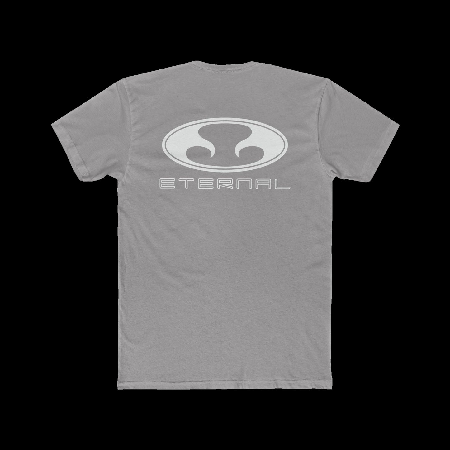 Eternal Respray Classic Soft Logo Tee in Gray with White Oval Logo on Back (Back)