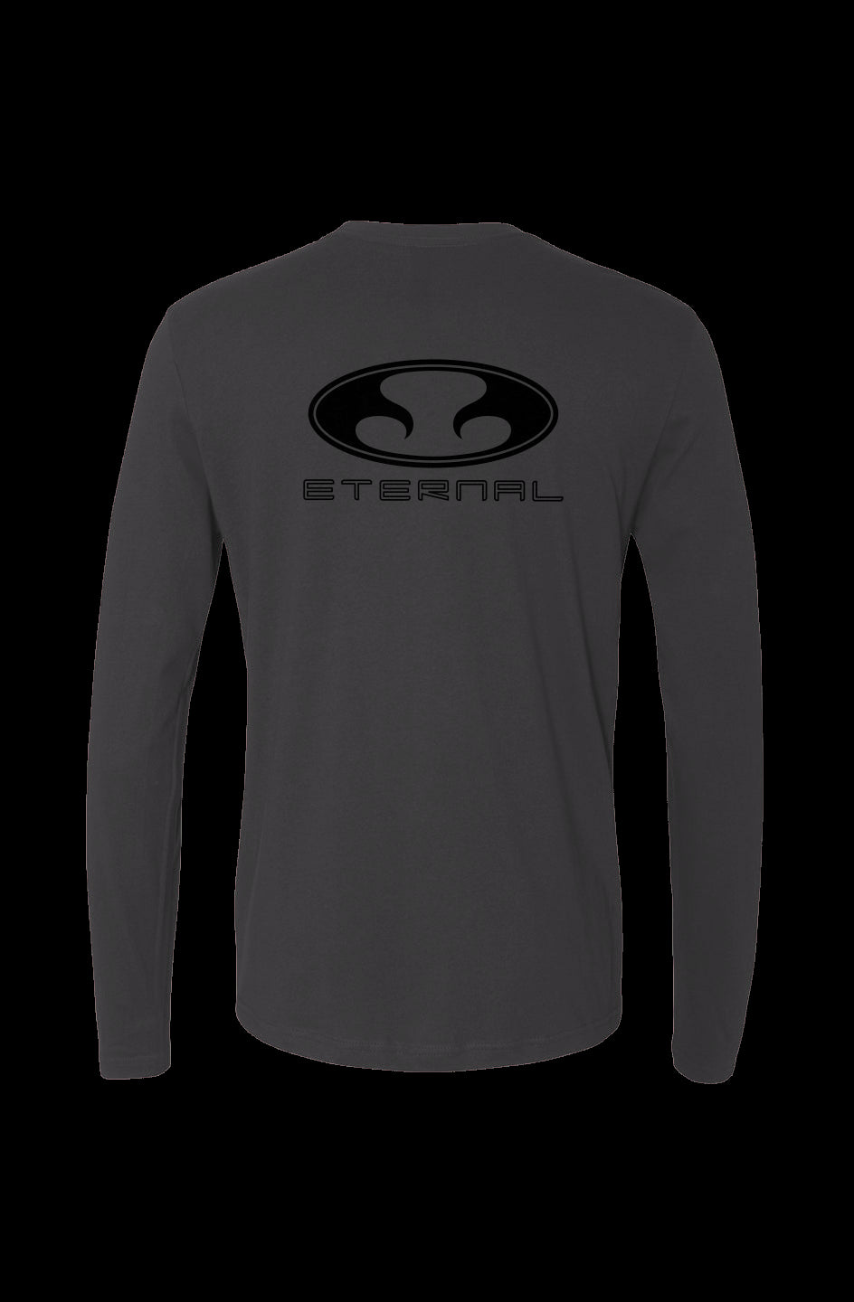 Eternal Recce Men's Cotton Long Sleeve Tee in Heavy Metal Gray with Black Eternal Logo with Text