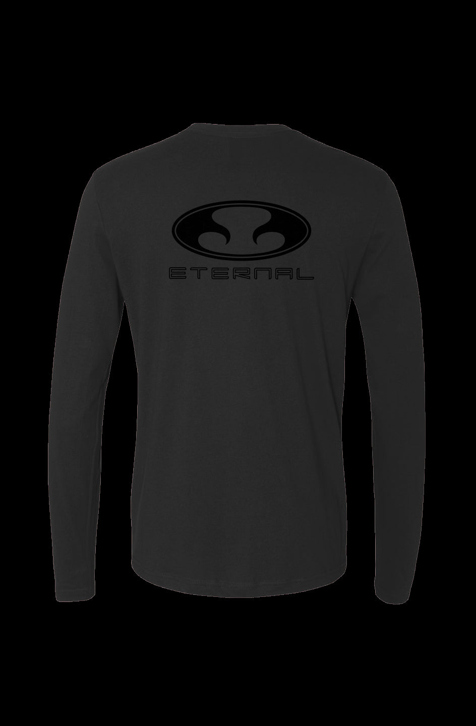 Eternal Recce Men's Cotton Long Sleeve Tee in Olive Drab with Black Eternal Logo with Text (Back)