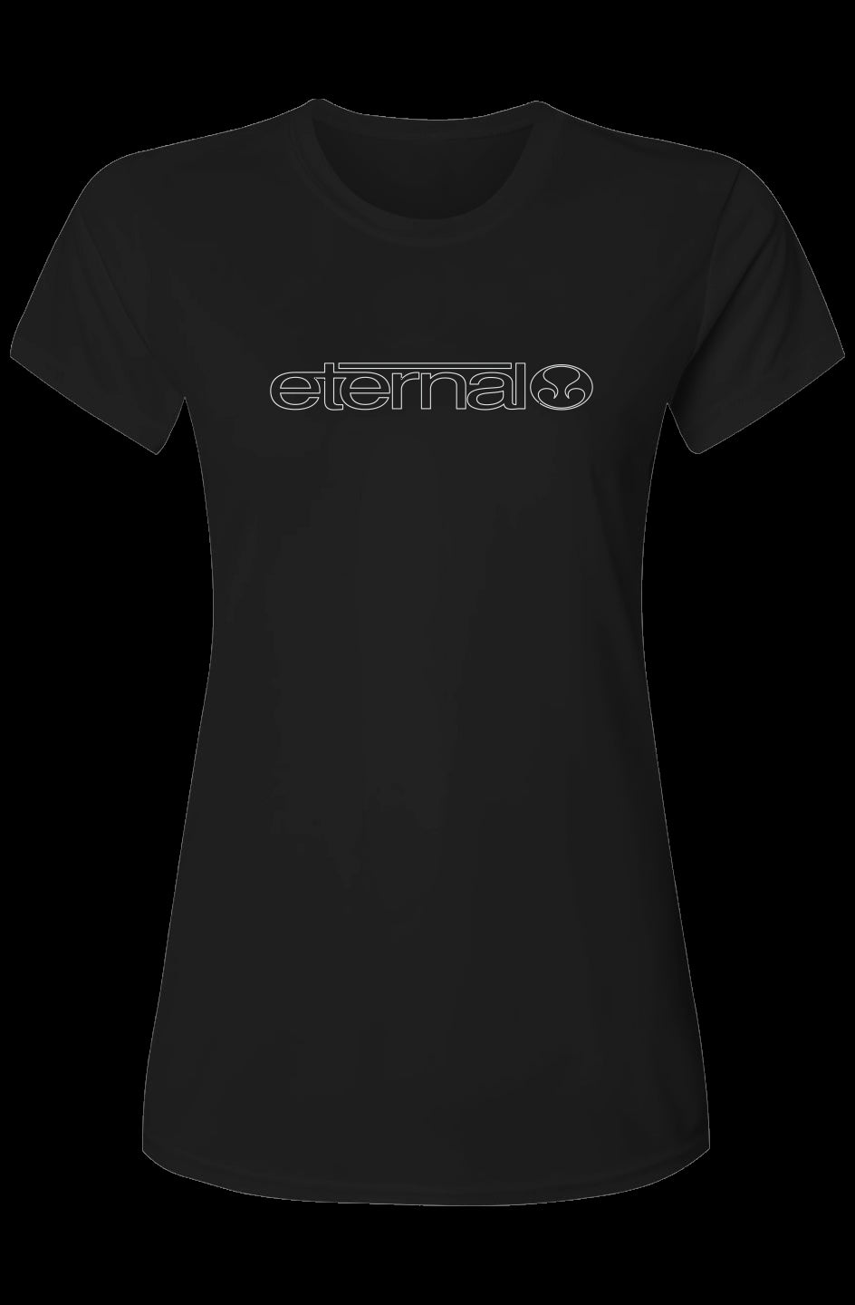 Eternal Womens Pavones Performance T-Shirt UV SPF 50 Polyester Quick Dry Moisture Wicking Tropical Baby Tee Black