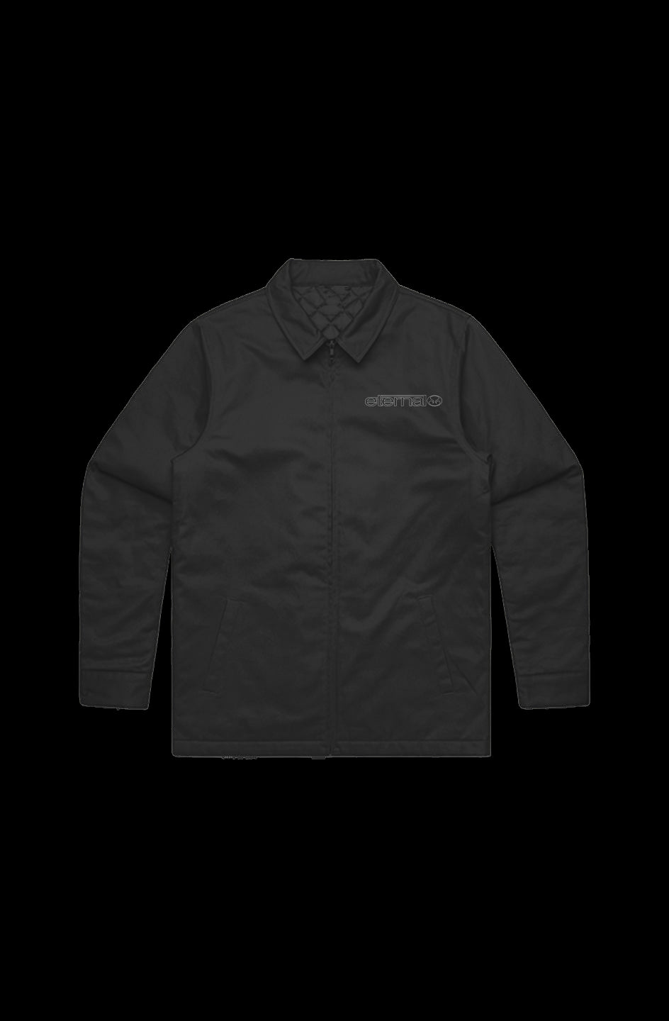 Eternal quilted Eisenhower jacket embroidered linear logo Black