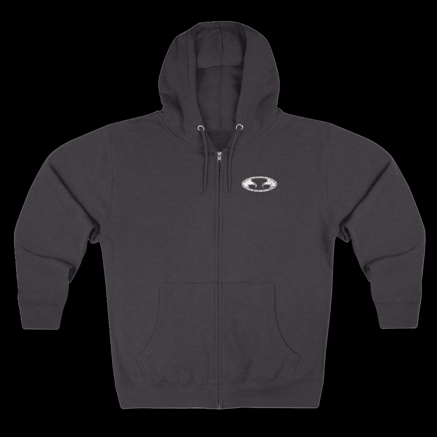 Eternal Surfridge Heavyweight Hoodie in Charcoal with White Oval Eternal Logo on Left Chest