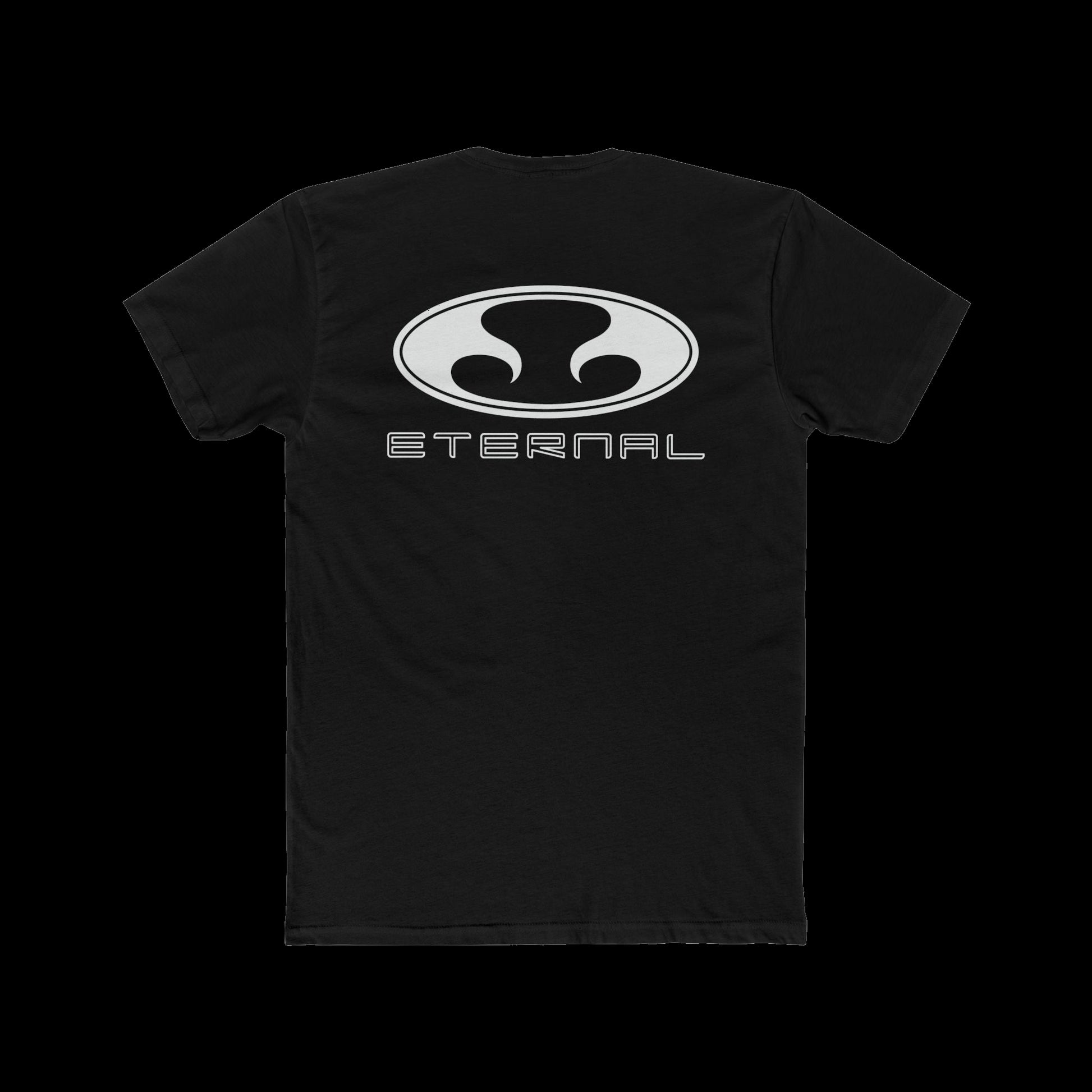 Eternal Respray Classic Soft Logo Tee in Black with White Oval Logo on Back (Back)