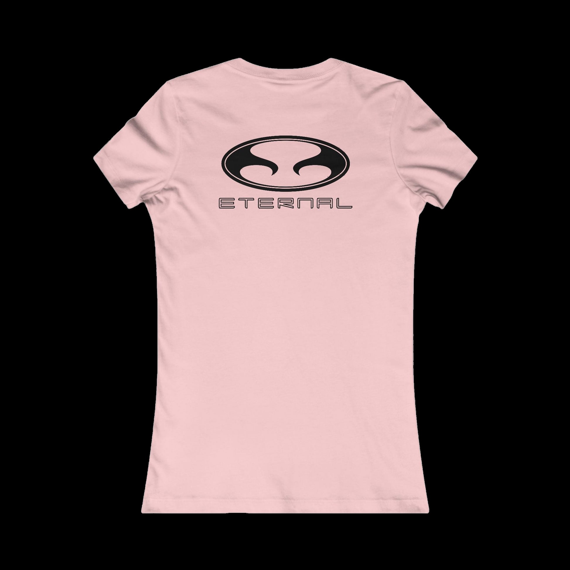 Eternal Classic Baby Doll Tee in Rose with Black Oval Eternal Logo (Back)