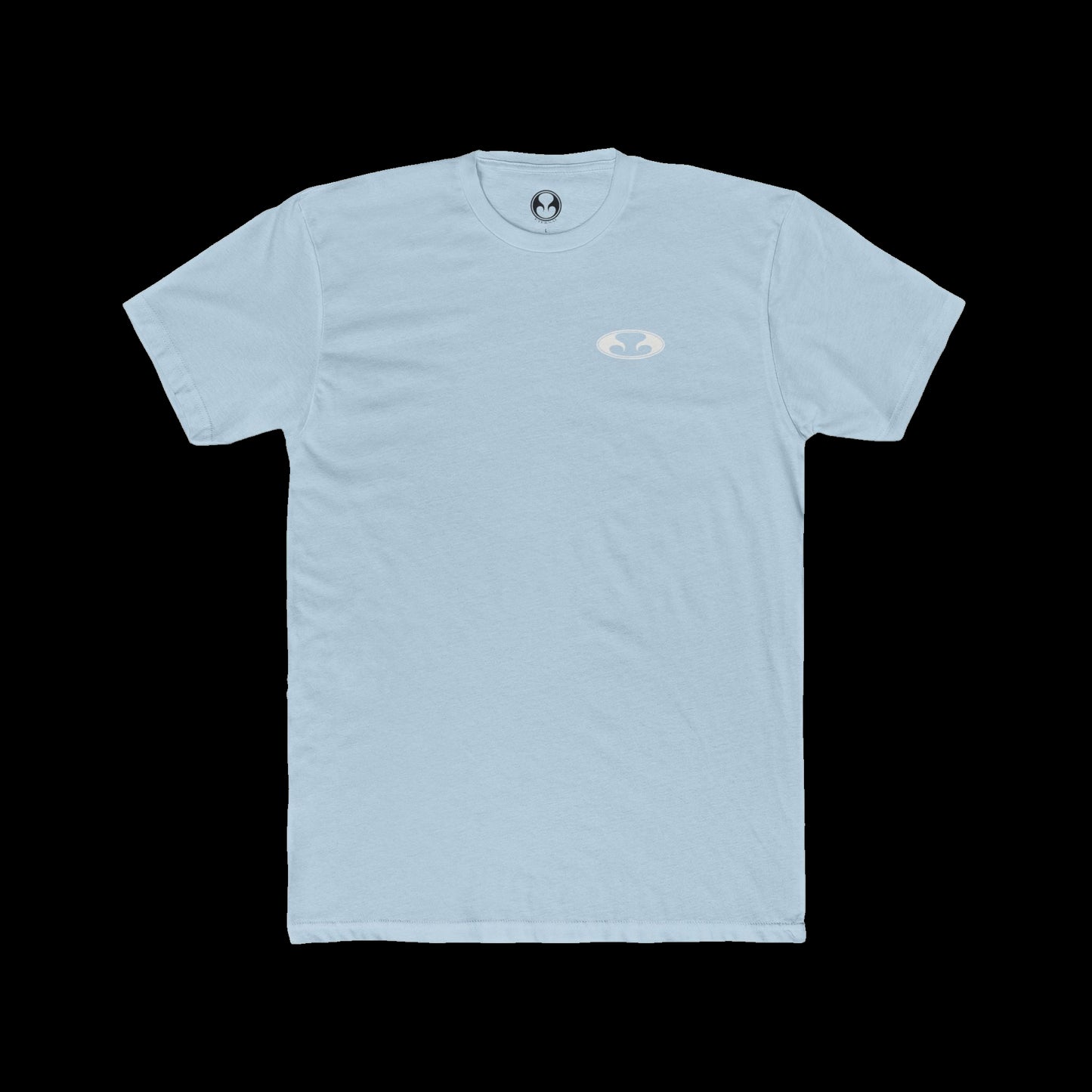 Eternal Respray Classic Soft Logo Tee in Sky Blue with White Oval Logo on Left Chest