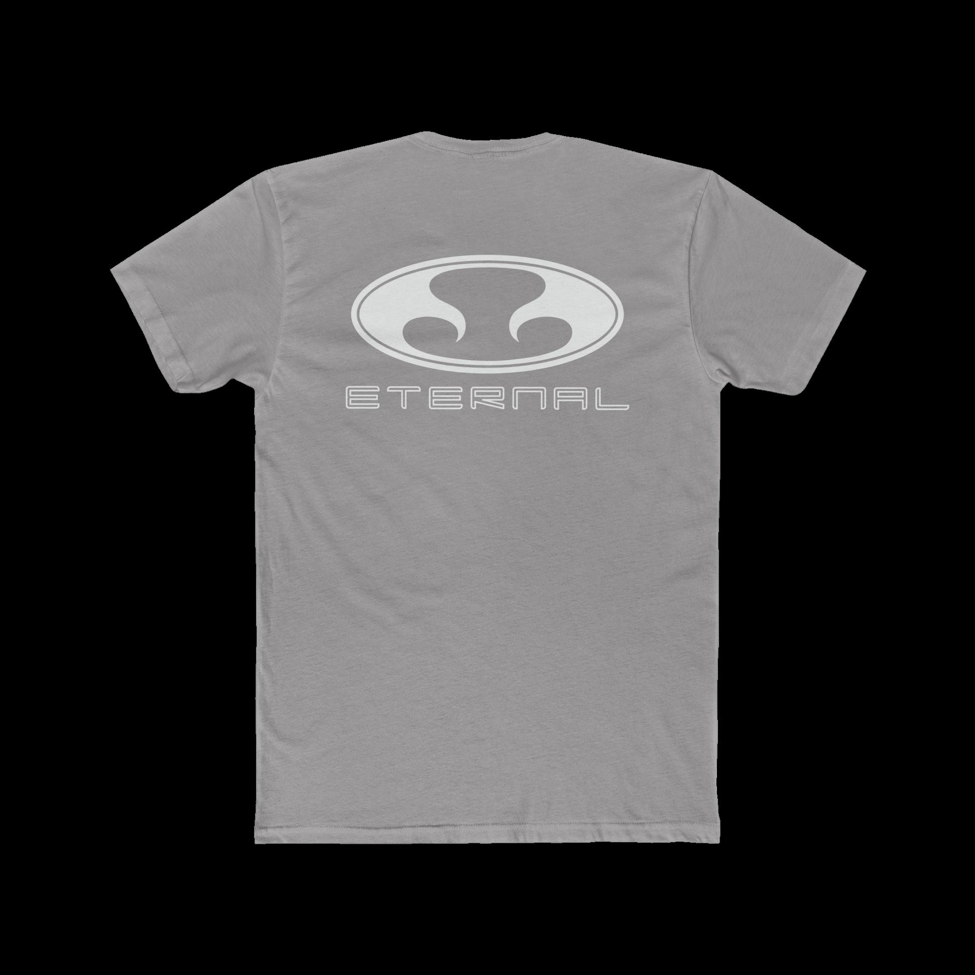 Eternal Respray Classic Soft Logo Tee in Gray with White Oval Logo on Back (Back)
