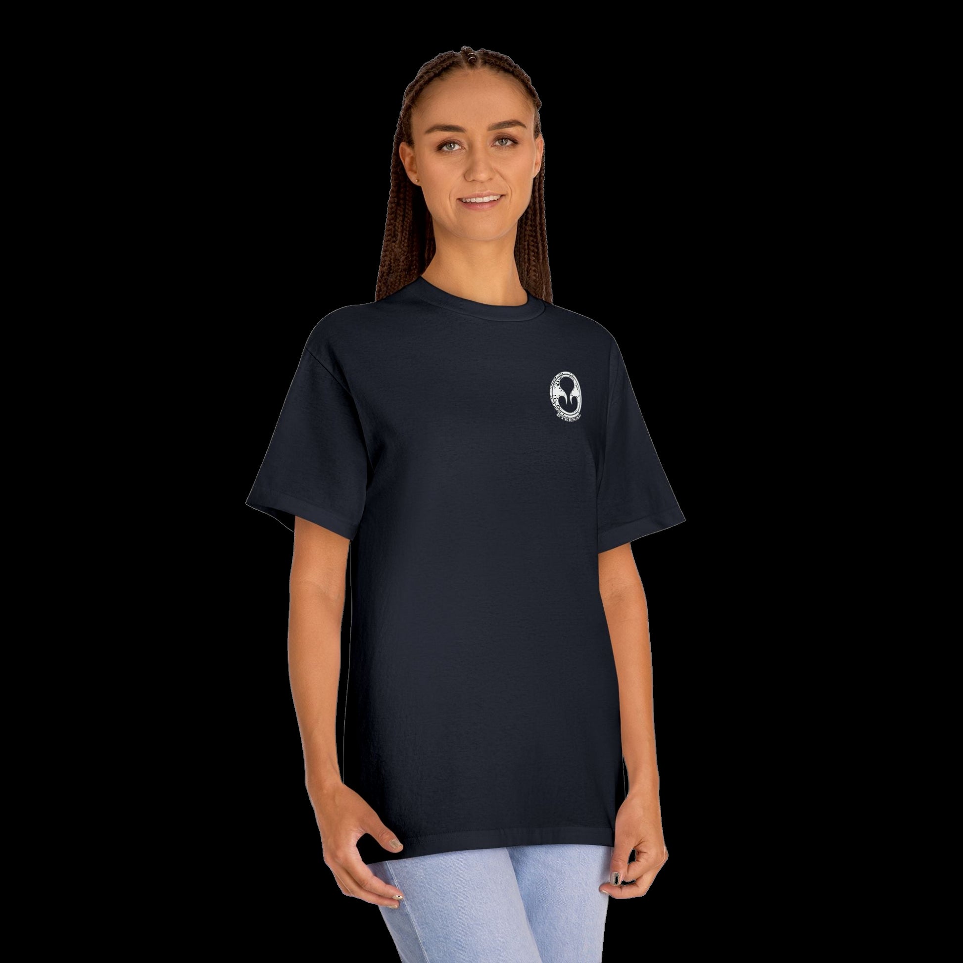 The OG Eternal Killa. White Circle Logo on Black Tee.