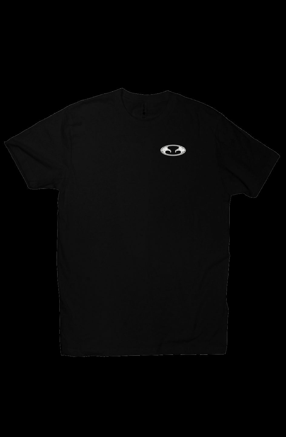 Eternal Ultra Soft T-Shirt in Black with White Oval Eternal Logo on Front Left Chest