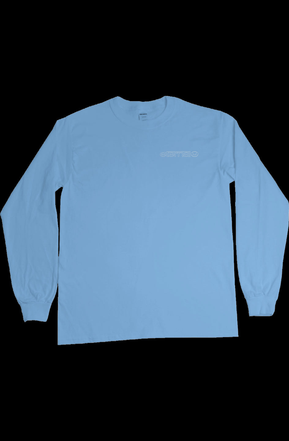 Eternal Sandspit Longsleeve T-Shirt with White Linear Logo on Left Chest Carolina Blue