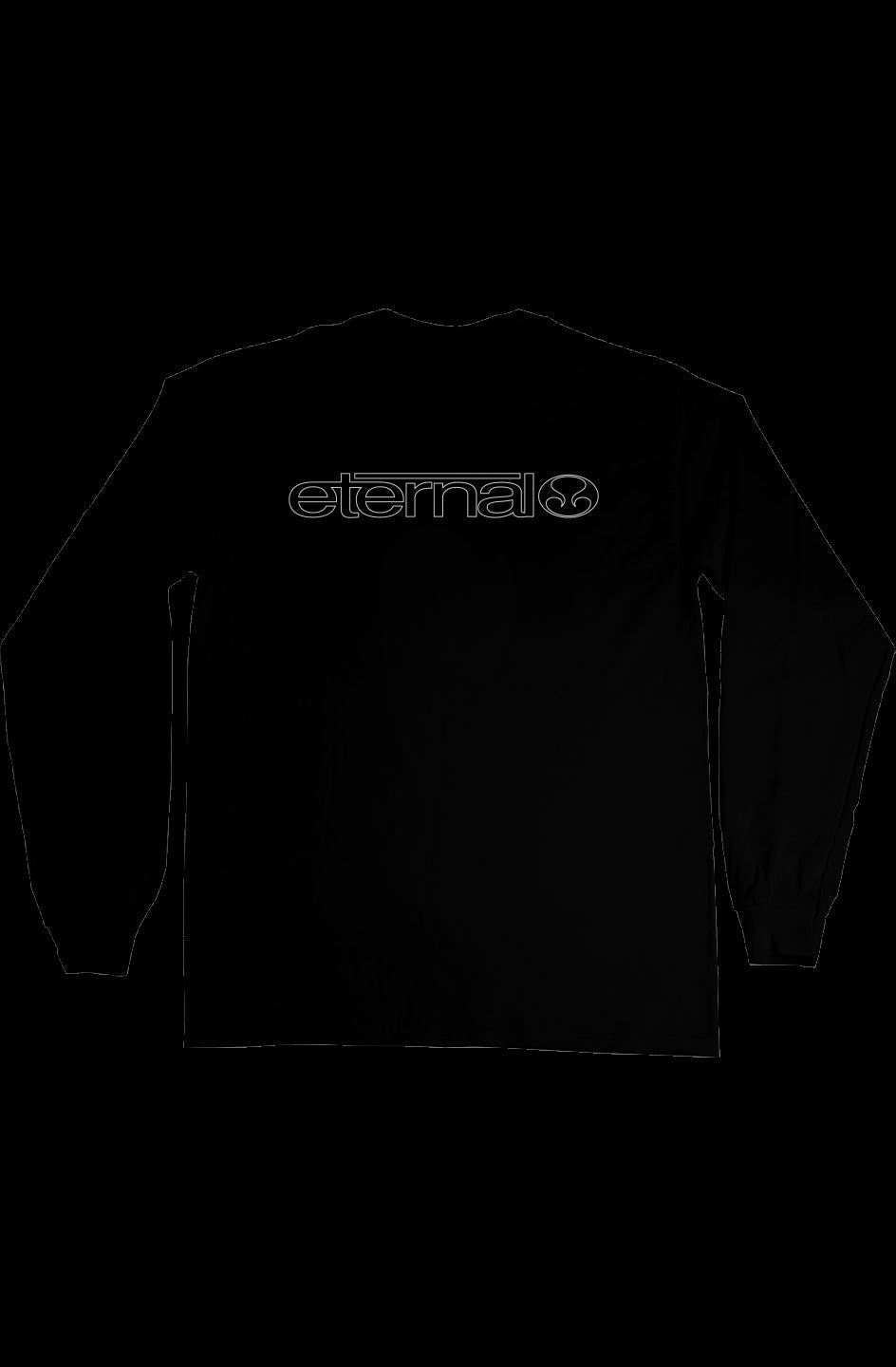 Eternal Sandspit Longsleeve T-Shirt with White Linear Logo on Back Black