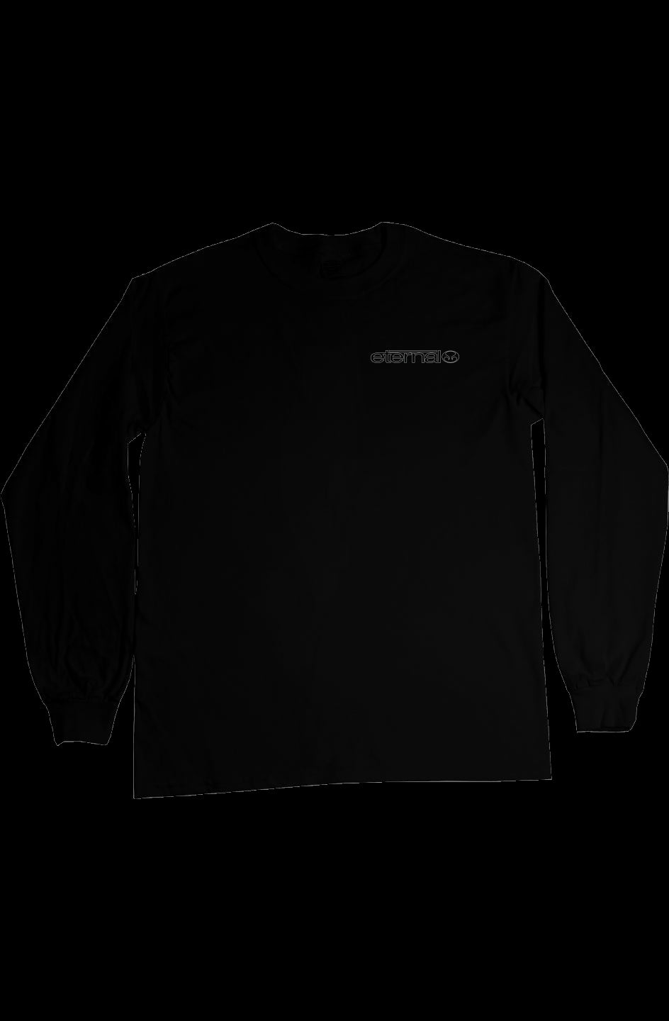 Eternal Sandspit Longsleeve T-Shirt with White Linear Logo on Left Chest Black