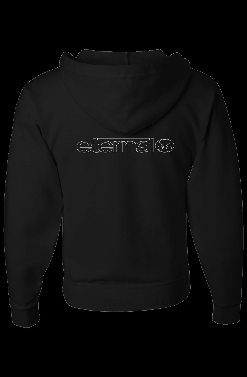 Eternal Deadman's NuBlend Full-Zip Hooded Sweatshirt 80z Cotton Ploy Blend DTG Linear Logo print on left chest Black (Back)