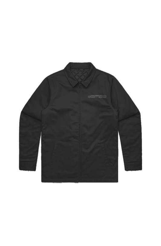 Eternal quilted Eisenhower jacket embroidered linear logo Black
