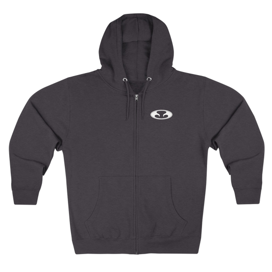 Eternal Surfridge Heavyweight Hoodie in Charcoal with White Oval Eternal Logo on Left Chest