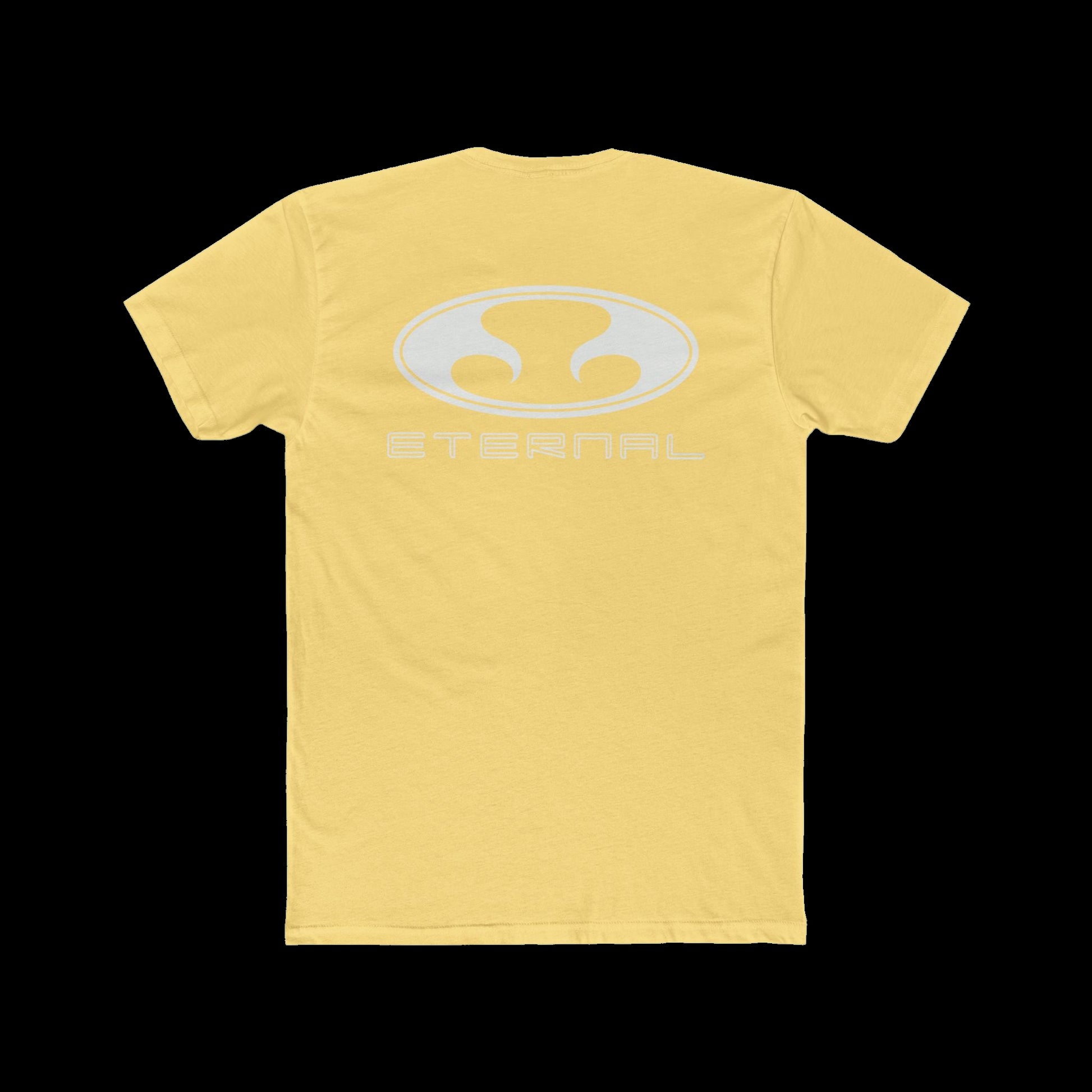 Eternal Respray Classic Soft Logo Tee in Banana with White Oval Logo on Back (Back)